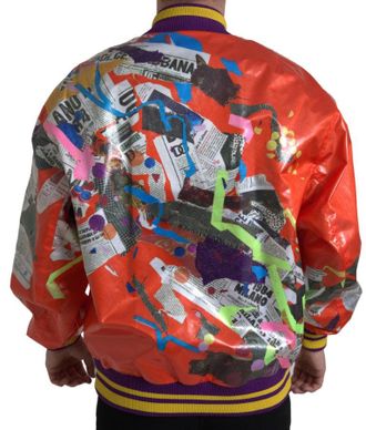 Dolce & Gabbana Mens Orange Polyester Button Blouson Jacket Clothing