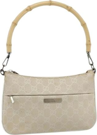 Gucci Pre-owned Shoulder Bags, female, Beige, Size: ONE SIZE Pre-owned GG Canvas Hand Bag