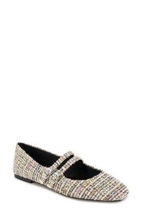 Kenneth Cole Jasmine Mary Jane Flat in Black/tan Fabric at Nordstrom Rack, Size 7.5