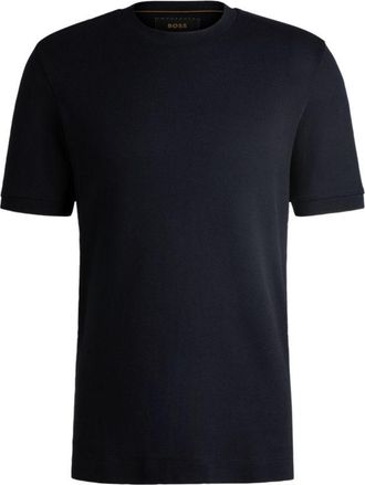 BOSS Bubble-structure T-shirt in cotton and silk