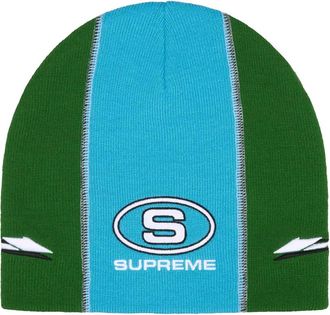 SUPREME racing-panel beanie hat - Green