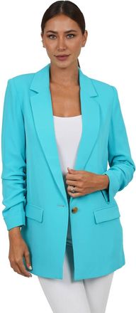 Love Token Sabrina Boyfriend Blazer In Turquoise