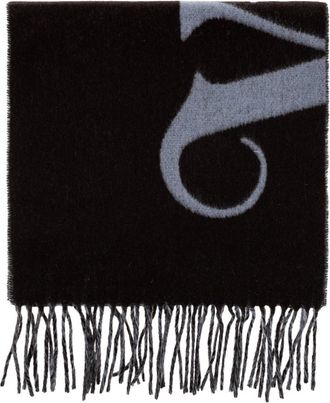 Vivienne Westwood Sciarpa in lana con logo jacquard bicolore - - Accessories - unisex - Nero - ONE SIZE