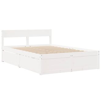 Berkfield Home Modern Bed Frame without Mattress White 140x190 cm Solid Wood Pine