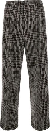 Emporio Armani Elegante Pantalon van Wol en Polyamide met Details - Heren - Nette broeken - Grijs - M - Wol - Broeken