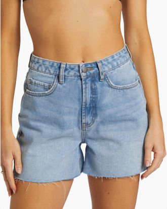 Billabong Riley Denim Short In Faded Indigo Fray