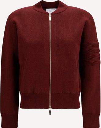 Thom Browne Ottoman Milano Stitch 4-Bar Bomber Jacket Female 44