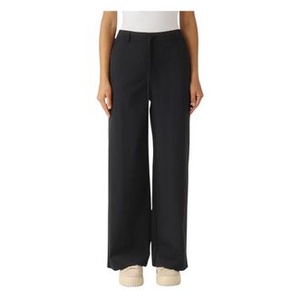 Maison Margiela Dames, Broeken, Zwart, Maat: S Leer