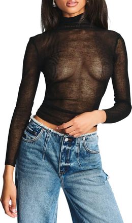 SER.O.YA Long Sleeve Turtleneck Piper Sweater In Black