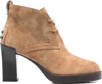 Tod's Lace-Up Suede Ankle Boots
