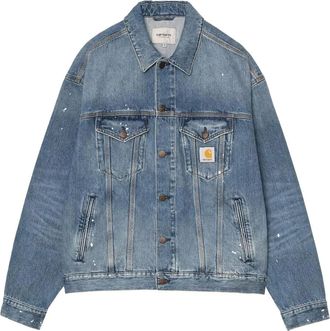 Carhartt Work in Progress Jassen, Heren, Blauw, XL, Katoen, Helston Jacket