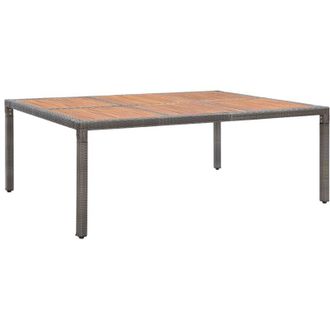 vidaXL Vidaxl - Tavolo da Giardino Grigio 200x150x74cm Polyrattan Legno Acacia
