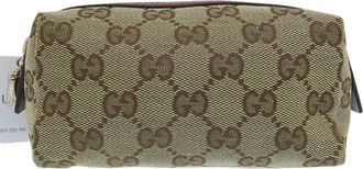 Gucci Gg Canvas Brown Gg Canvas Pouch (Pre-Owned)