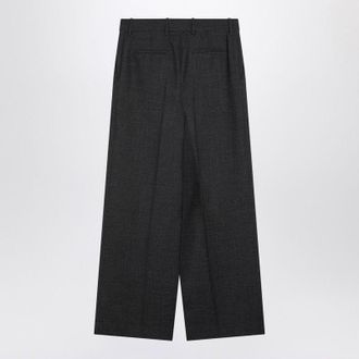 Givenchy Womens Dark Grey Wool Wide Trousers - Size EU 40 (Womens)