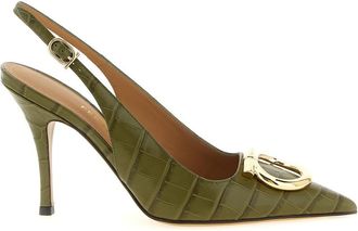 Ferragamo Green Slingback Pumps