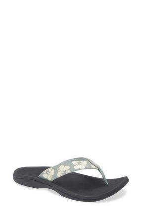 Olukai Ohana Flip Flop in Silver Pine /Pua at Nordstrom, Size 10