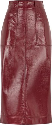 Philosophy di Lorenzo Serafini Rokken, Dames, Rood, M, Leer, Lange rok tot op de knie in elegant eco-leer Bordeaux