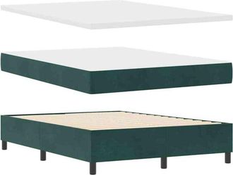 vidaXL Cama Tipo Box Spring Verde Oscuro 140 X 190 Cm Terciopelo Vidaxl