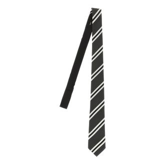 Saint Laurent Gestreept Zelf te Strikken in Zijde Jacquard - Heren - Accessoires - Veelkleurig - Maat: L Zijde