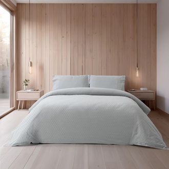 Casa da Laura Funda n&oacute;rdica geom&eacute;trico 100% algod&oacute;n gris cama 105 cm (180 x 220 cm