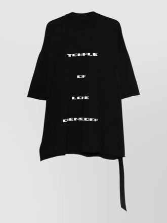 Rick Owens tommy graphic crew neck asymmetric hem t-shirt
