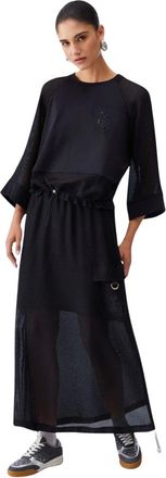Liu Jo Long Mesh Skirt - female - Liu Jo - Maxi Skirts - Black - XS - Skirts