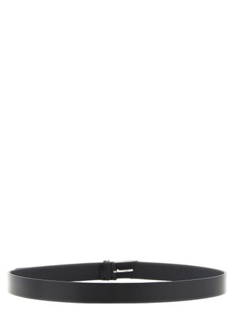Tom Ford Mens Black Calfskin Thin Belt