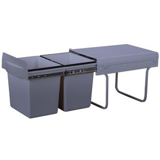 Kitchen Move Cubo de basura de reciclaje empotrado Gris 36L