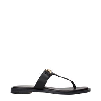 Michael Kors Carson Leder Flip Flops Damens Schwarz