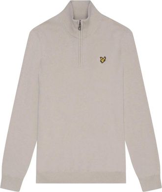 Lyle & Scott Truien & Vesten, Heren, Beige, 2Xl, Katoen, Cotton Merino Quarter Zip Jumper