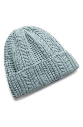 Under Armour Halftime Cable Knit Beanie in Serpentine /Serpentine/Blue at Nordstrom