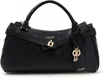 Guess Womens Satchel Bag Black Logo Polyurethane - Satchel-Bags