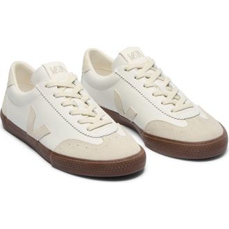 Veja Volley Leather Sneaker in White Natural Bark at Nordstrom, Size 45