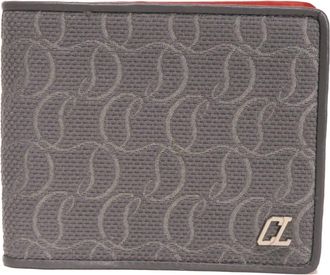 Christian Louboutin Gray Cotton Wallet (Bi-Fold) (Pre-Owned)