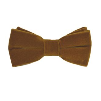 King & Priory Luxury Cider Brown Velvet Bow Tie