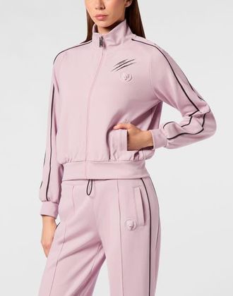 Plein Sport Cropped Tracksuit Jacket Women in Rose/pink at Nordstrom, Size X-Small Eu
