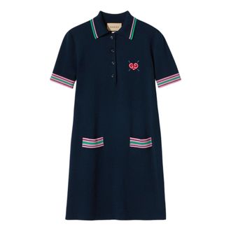 Gucci (WMNS) Gucci Fine Embroidery Knit Dress Navy 782256-XKD0I-4215