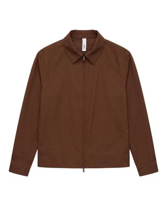 Hev&ograve; Lightweight Wool Blend Verdemare Jacket with Hidden Zip Closure