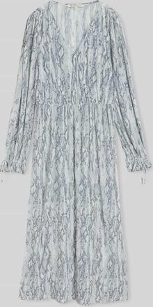 Tom Tailor Denim Freizeitkleid mit V-Ausschnitt in Hellgrau, Gr&ouml;&szlig;e XL