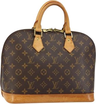 Louis Vuitton Alma Handbag Monogram Canvas Brown Canvas Bag (Pre-Owned)