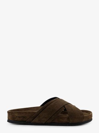 Tom Ford Sandali in suede con logo inciso laterale - TOM FORD - gender_Man