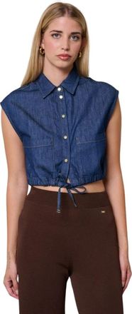 Kaos Denim Shirt - Dames - Spijkeroverhemden - Blauw - 2XS - Denim - Overhemden