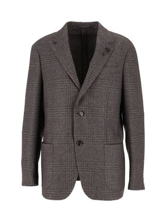 Lardini Brown Checkered Tailored Blazer