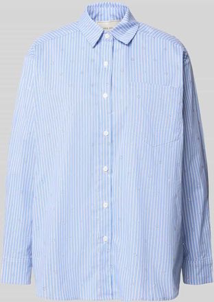 Neo Noir Neo Noir Relaxed Fit Hemdbluse mit Allover-Strasssteinbesatz Modell Dalma in Hellblau, Gr&ouml;&szlig;e 34