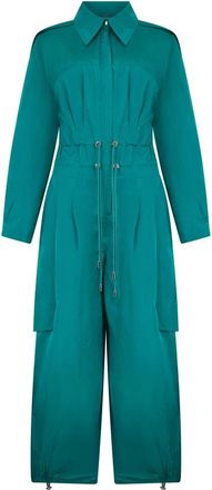 Alberta Ferretti Lange Utility Jumpsuit - Dames - Jumpsuits - Groen - XL - Polyester - Jumpsuits & Playsuits