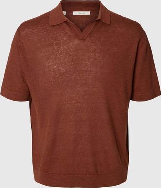 Selected Camicia color mogano ciliegia-Rosso