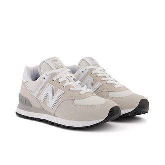 New Balance Sneaker NEW BALANCE WL574 Core, Damen, Gr. 36,5, beige (sanftes wei&szlig;, grau), Leder, Textil, Schuhe Sneaker