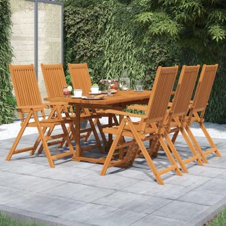 vidaXL Vidaxl - Juego De Comedor De Jard&iacute;n 7 Piezas Madera Maciza De Acacia