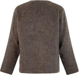 Our Legacy Mens Oversized Cardigan Mole Grey Hairy Wool Cardigans Sweater