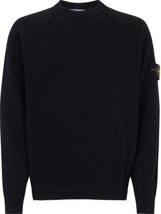 Stone Island Ronde hals knitwear - Heren - Ronde hals truien - Zwart - 2XL - Katoen - Truien & Vesten